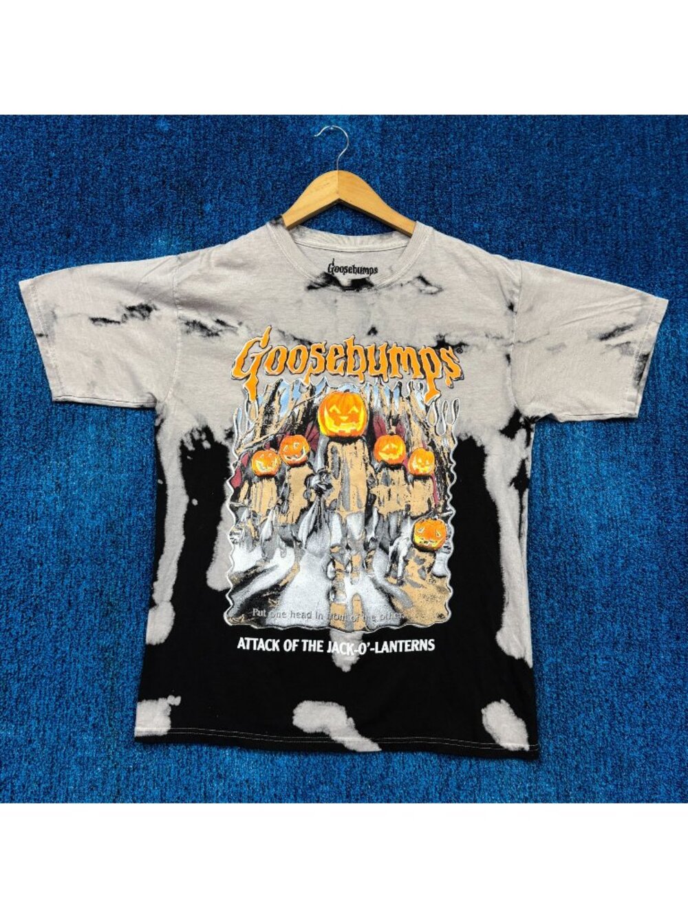 Goosebumps Attack Of The Jack Lanterns Gray/black Acid Wash T-Shirt Size S/M